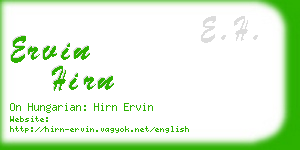 ervin hirn business card